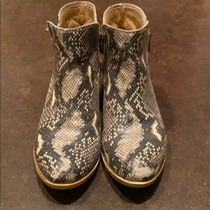 Lucky Brand snake print booties